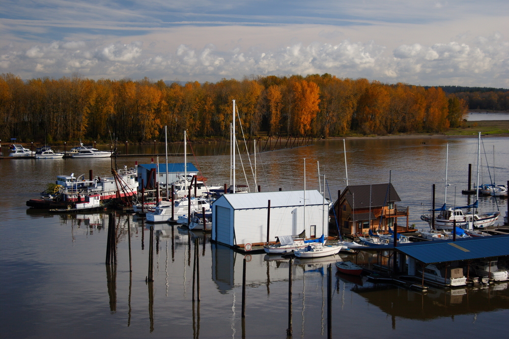 St. Helens Marina during fall time