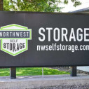 Office sign for self storage location in Portland, OR on NE Erin Way