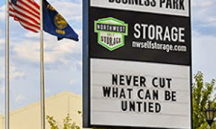 Northwest Self Storage Sign in Troutdale, OR on SW Halsey St