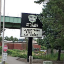 Northwest Self Storage sign in Canby, OR on SE 1st Ave